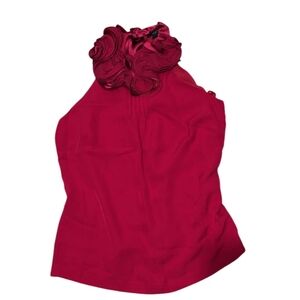 Ann Taylor Red Camisole with Floral Detail